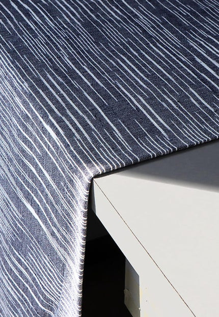 Tissu denim tissé à la main bleu indigo japonais avec rayures blanches au mètre, 45 pouces de large, 300 g/m²