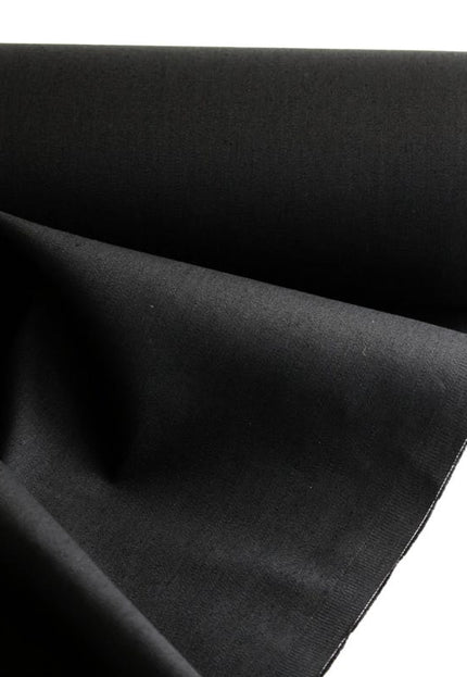 Black Poplin Organic Cotton Fabric by the yard, 58 inches wide, 150 GSM