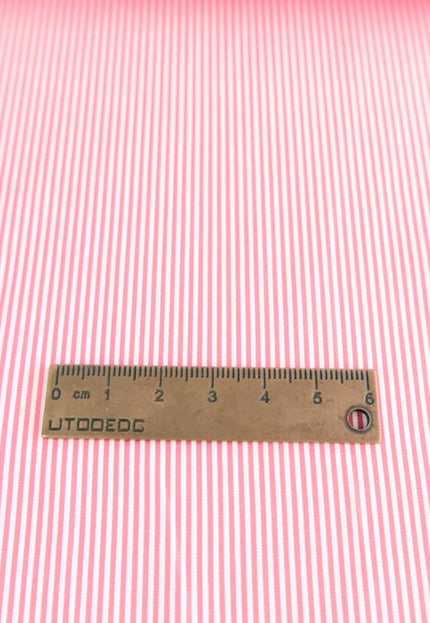 Rayas rosas sobre tela de popelina de algodón orgánico por yarda, 58 pulgadas de ancho, 150 GSM