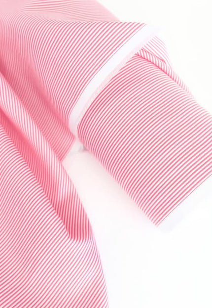 Rayas rosas sobre tela de popelina de algodón orgánico por yarda, 58 pulgadas de ancho, 150 GSM