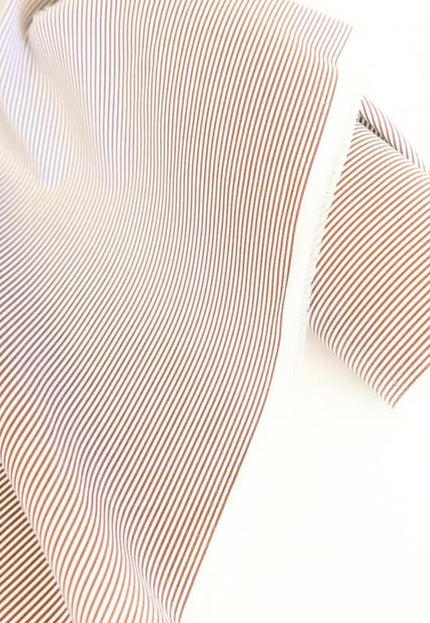 Brown Stripes on Organic Cotton Poplin Fabric by the yard, 58 inches wide, 150 GSM