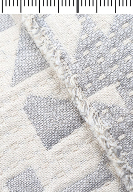 Gray quilt designs on Organic Cotton Quilted Fabric by the yard, 45 inches wide, 612 GSM