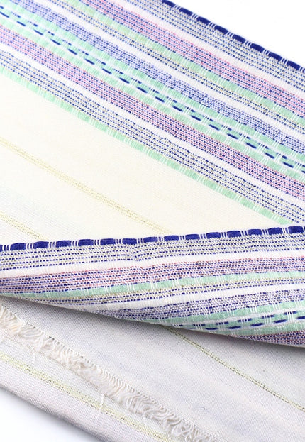 Tela de gasa de bambú puro con rayas de lúrex por yarda, 44 pulgadas de ancho, 135 GSM