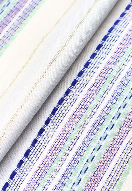 Tela de gasa de bambú puro con rayas de lúrex por yarda, 44 pulgadas de ancho, 135 GSM