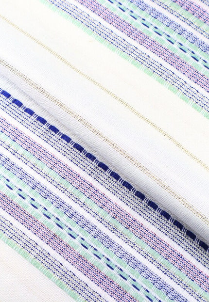 Tela de gasa de bambú puro con rayas de lúrex por yarda, 44 pulgadas de ancho, 135 GSM