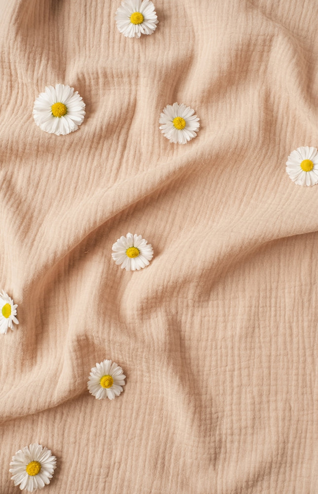 Crinkled Double Cloth Organic Cotton Crepe Fabric by the yard, 50 inches wide, 150 GSM