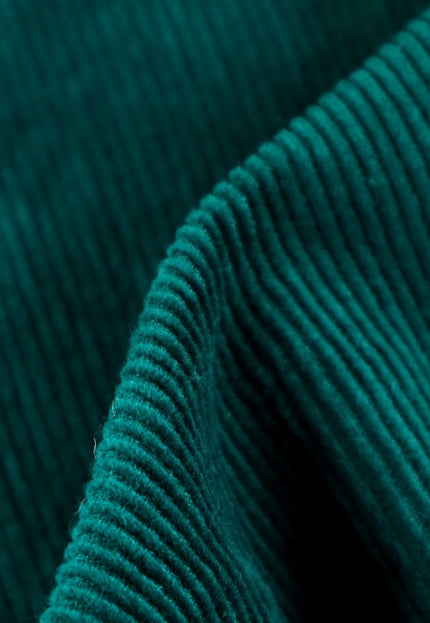 Forest Green Organic Cotton Corduroy fabric, 13 wales, 58" inches wide, 330 GSM