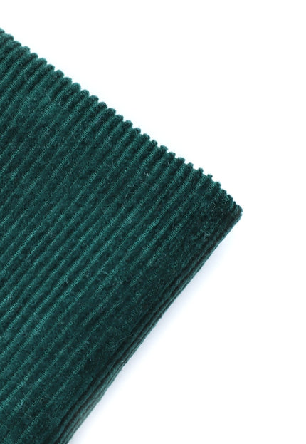 Forest Green Organic Cotton Corduroy fabric, 13 wales, 58" inches wide, 330 GSM