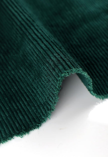 Forest Green Organic Cotton Corduroy fabric, 13 wales, 58" inches wide, 330 GSM