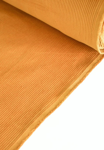 Organic Mustard Cotton Corduroy Fabric, 58" Wide, 13 Wales, 330 GSM, Eco-Friendly Upholstery & Sewing Material