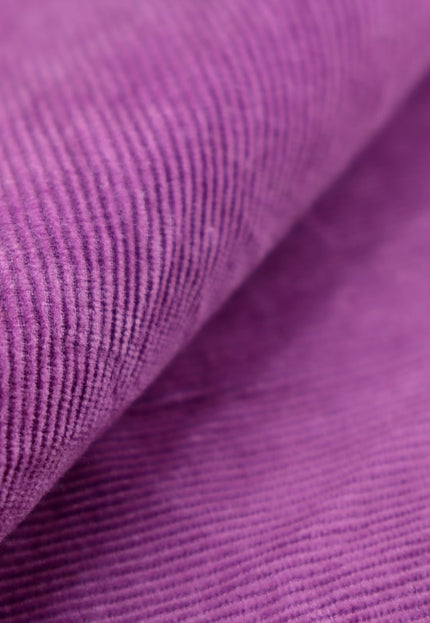 Tela de pana de algodón orgánico morado, 14 galones, 58" de ancho, 333 g/m²