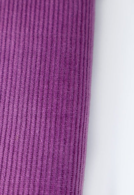 Tela de pana de algodón orgánico morado, 14 galones, 58" de ancho, 333 g/m²