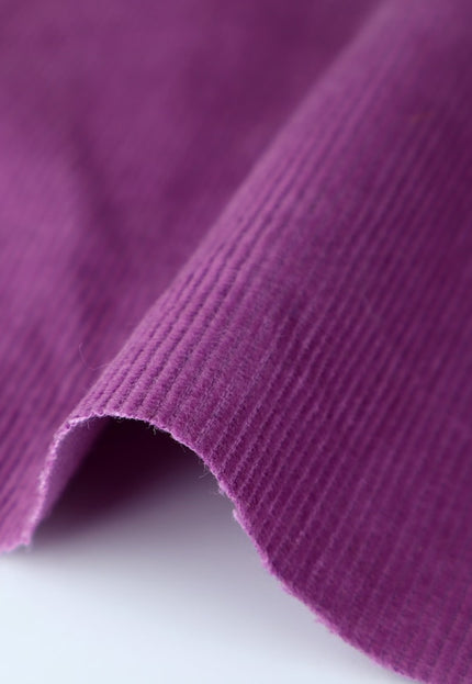 Tela de pana de algodón orgánico morado, 14 galones, 58" de ancho, 333 g/m²