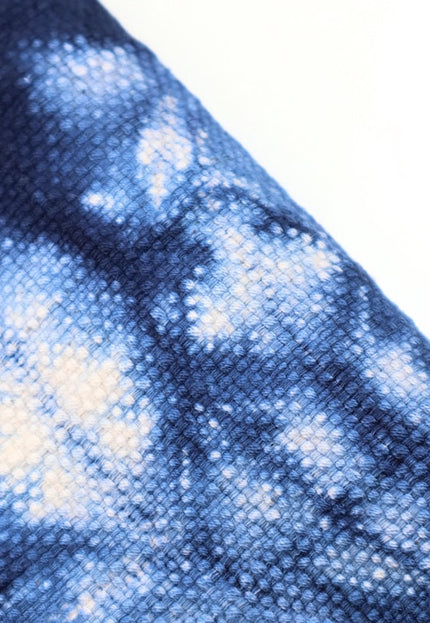 Tela de algodón orgánico Shibori índigo por yarda, 58 pulgadas de ancho, 373 GSM