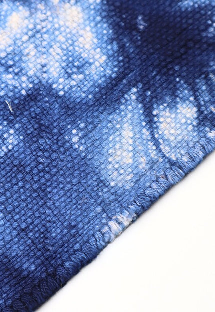 Tela de algodón orgánico Shibori índigo por yarda, 58 pulgadas de ancho, 373 GSM