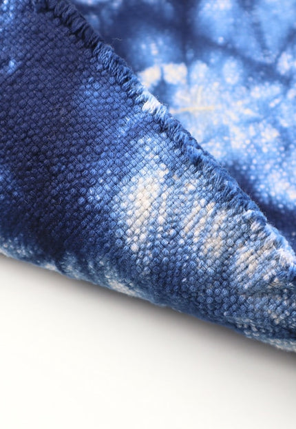 Tela de algodón orgánico Shibori índigo por yarda, 58 pulgadas de ancho, 373 GSM