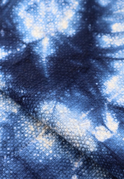 Tela de algodón orgánico Shibori índigo por yarda, 58 pulgadas de ancho, 373 GSM