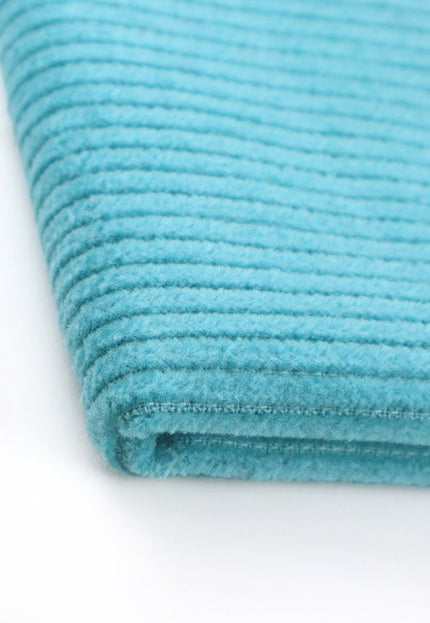Teal Corduroy Fabric, 8 wales, 58" inches wide, 333 GSM, Organic Cotton Corduroy