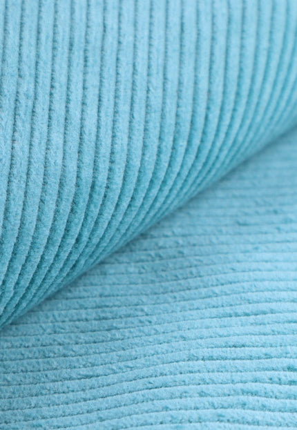 Teal Corduroy Fabric, 8 wales, 58" inches wide, 333 GSM, Organic Cotton Corduroy