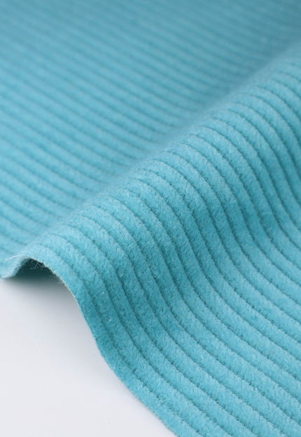 Teal Corduroy Fabric, 8 wales, 58" inches wide, 333 GSM, Organic Cotton Corduroy