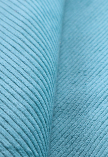 Teal Corduroy Fabric, 8 wales, 58" inches wide, 333 GSM, Organic Cotton Corduroy