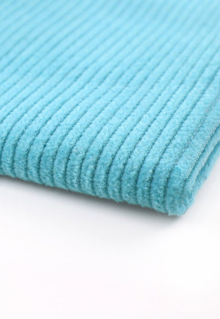 Teal Corduroy Fabric, 8 wales, 58" inches wide, 333 GSM, Organic Cotton Corduroy