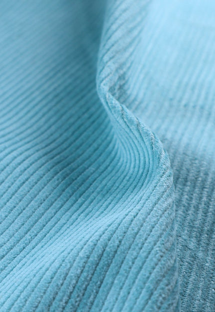 Teal Corduroy Fabric, 8 wales, 58" inches wide, 333 GSM, Organic Cotton Corduroy