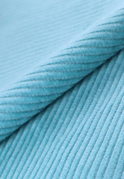 Teal Corduroy Fabric, 8 wales, 58" inches wide, 333 GSM, Organic Cotton Corduroy