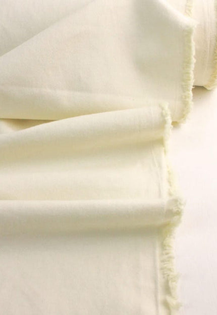 Tela vaquera de algodón orgánico blanca lavada a piedra por yarda, 58 pulgadas de ancho, 271 g/m²