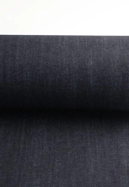 Tela vaquera de algodón orgánico negra lavada a piedra por yarda, 58 pulgadas de ancho, 258 GSM