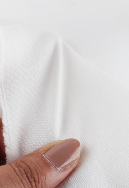 Algodón orgánico cepillado blanco puro para trajes, por yarda, 58 pulgadas, 238 GSM