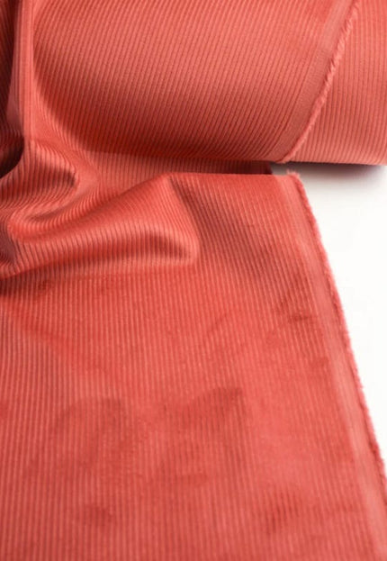 Organic Cotton Orange Corduroy Fabric, 13 Wales, 58" Wide, 330 GSM, Soft Upholstery & Crafts Material