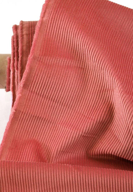 Organic Cotton Orange Corduroy Fabric, 13 Wales, 58" Wide, 330 GSM, Soft Upholstery & Crafts Material