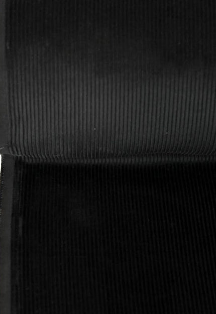 Tela de pana de algodón orgánico negro, 13 galones, 58" de ancho, 333 g/m²