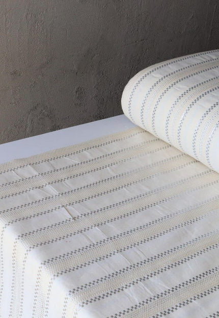 Tela dobby de puro algodón greige con detalle de lúrex por yarda, 58 pulgadas de ancho, 166 GSM, 30 unidades