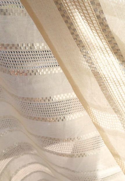 Tela dobby de puro algodón greige con detalle de lúrex por yarda, 58 pulgadas de ancho, 166 GSM, 30 unidades