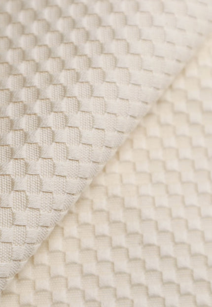 Tela dobby de panal de algodón puro, color greige, 45 pulgadas de ancho, 245 g/m²