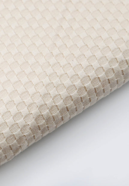 Tela dobby de panal de algodón puro, color greige, 45 pulgadas de ancho, 245 g/m²