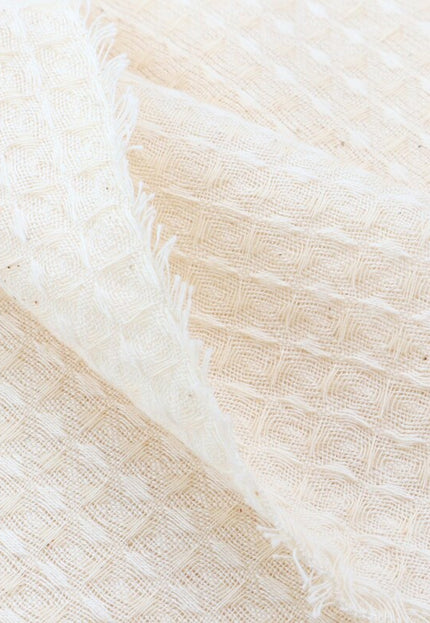 Tela dobby de algodón orgánico con diseño de panal, por yarda, 58 pulgadas de ancho, 190 g/m²