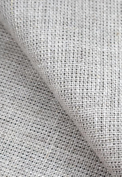 Tela dobby de cáñamo puro color crudo con rayas negras por yarda, 58 pulgadas de ancho, 285 GSM