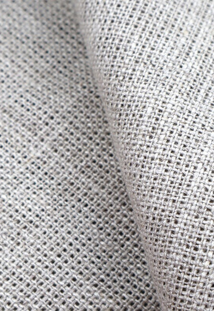 Tela dobby de cáñamo puro color crudo con rayas negras por yarda, 58 pulgadas de ancho, 285 GSM