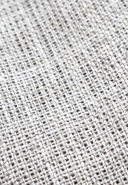 Tela dobby de cáñamo puro color crudo con rayas negras por yarda, 58 pulgadas de ancho, 285 GSM