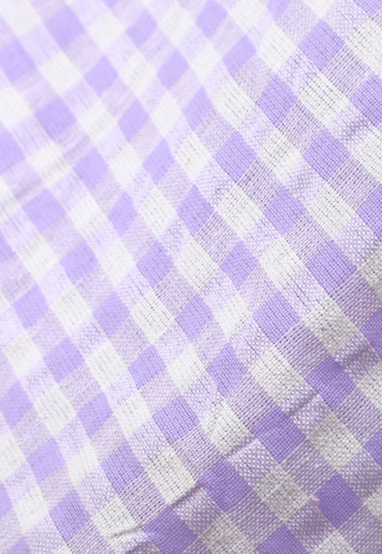 Tela de algodón orgánico vichy lila Seer-Sucker por yarda, 58 pulgadas de ancho, 129 GSM