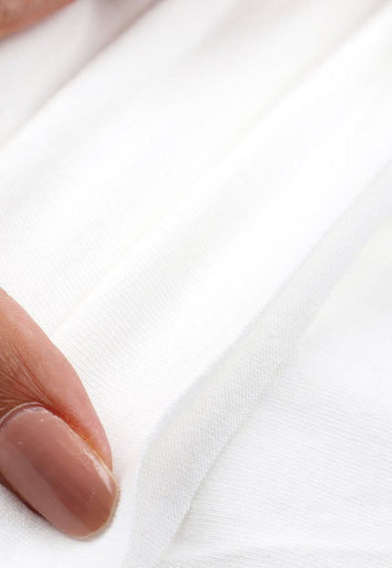 Dyeable Organic Cotton Single Jersey Knit Fabric by the yard, 36 inches wide, 410 GSM, 5% Lycra Spandex