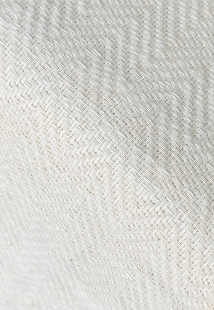Handwoven Wool-Cotton Herringbone Fabric, 230 GSM, 48" Wide
