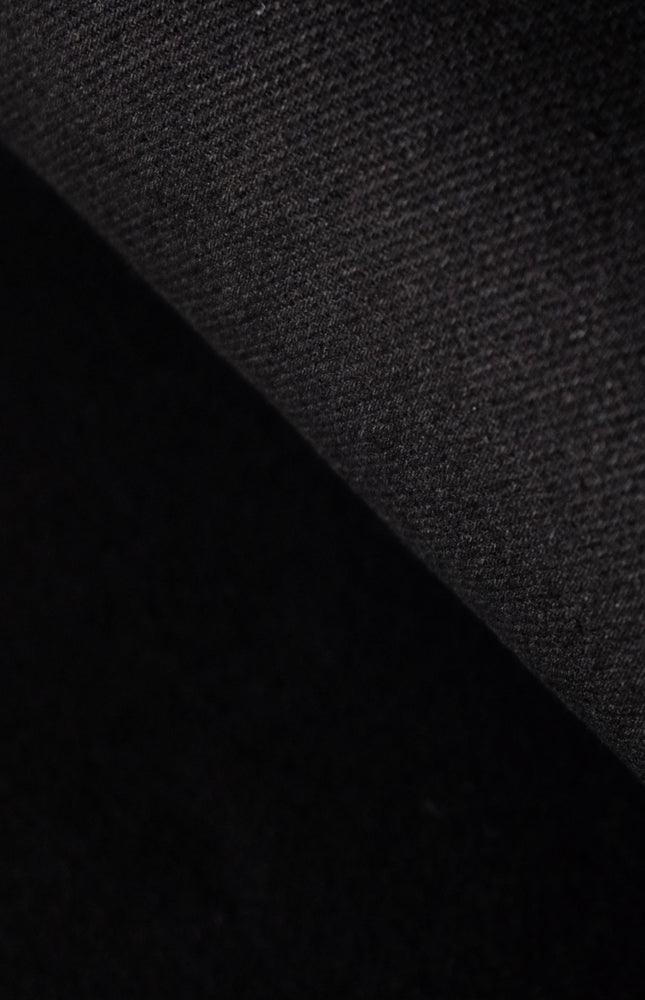Jet Black Cotton Drill Fabric | 56" Wide | 350 GSM