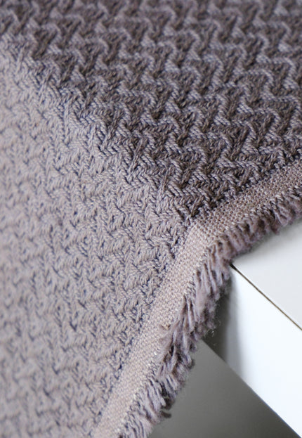 Handwoven Wool-Cotton Double Herringbone Fabric, 300 GSM, 46" Wide