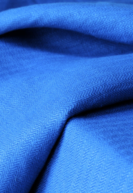 Indigo Hemp Herringbone Fabric with Black Selvedge | 54" wide | 240 GSM