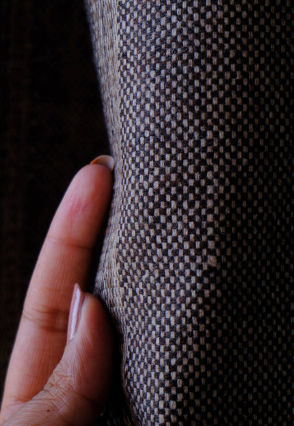 Dark Brown Yak Wool Tweed (Plain, Herringbone & Twill) Fabric, 320 GSM, 54" wide
