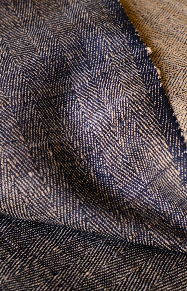 Reversible Handwoven Tussar Silk Fabric, 220 GSM Wild Silk, 44” Wide